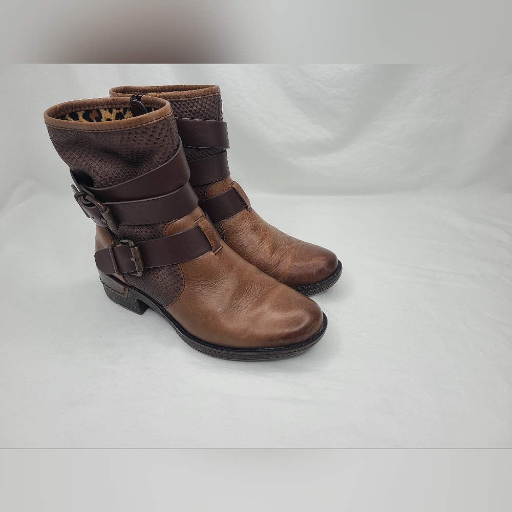 Sofft Aldina Bootie 6.5 Brown Leather Buckle Boots